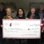 Large cheque donation to Guesthouse from Cliff Pendelbury fund