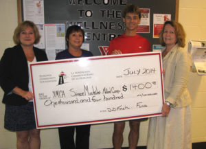 Cheque presentation to the YMCA for $1400