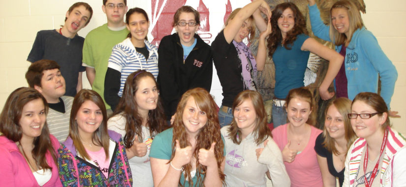 A group of PSS students in the gym